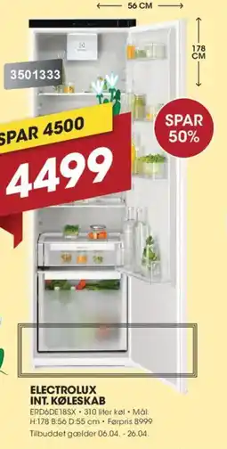 Punkt1 Electrolux int. køleskab ERD6DE18SX tilbud