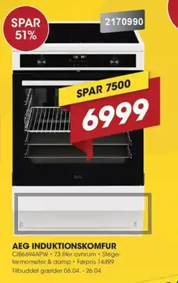 Punkt1 AEG Induktionskomfur CIB6694APW tilbud
