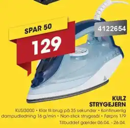 Punkt1 Kulz strygejern KUSI3000 tilbud