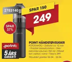 Punkt1 Point håndstøvsuger POTORNADO tilbud