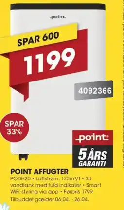 Punkt1 Point affugter PODH20 tilbud