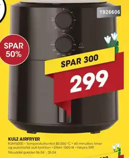 Punkt1 Kulz airfryer KUAF3000 tilbud