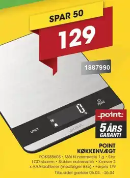 Punkt1 Point køkkenvægt POKS8860S tilbud