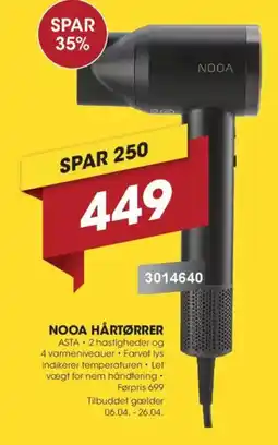 Punkt1 Nooa hårtørrer ASTA tilbud