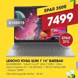 Punkt1 Lenovo yoga slim 7 14" bærbar 83JX008HMX tilbud
