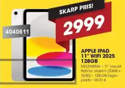 Punkt1 Apple ipad 11" wifi 2025 128 GB MD3Y4KNA tilbud