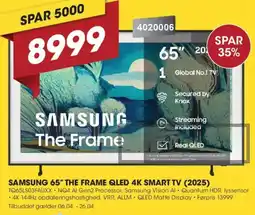 Punkt1 SAMSUNG 65" The frame QLED 4K Smart TV (2025) TQ65LS03FAUXX tilbud
