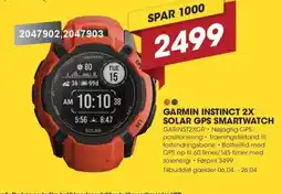 Punkt1 Garmin instinct 2X solar GPS smartwatch GARINST2XGR tilbud
