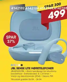 Punkt1 JBL Sense lite høretelefoner JBLSENSELITBL tilbud