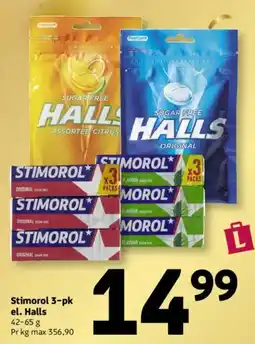 Løvbjerg Stimorol 3-pk el. Halls tilbud