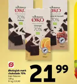 Løvbjerg Økologisk mørk chokolade 70% tilbud