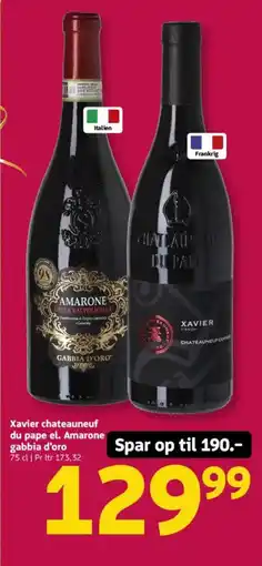 Løvbjerg Xavier chateauneuf du pape el. Amarone gabbia d'oro tilbud