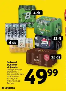 Løvbjerg Sodavand, øl, Shaker el. Booster tilbud