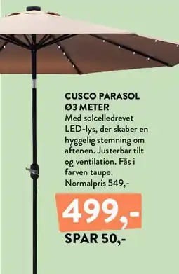 Plantorama CUSCO PARASOL Ø3 METER tilbud