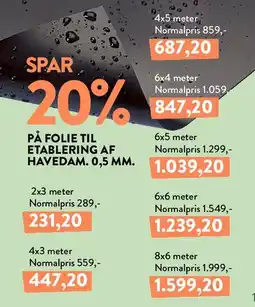 Plantorama Folie til etablering af havedam, 0,5 mm tilbud