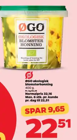 Netto ØGO økologisk blomsterhonning tilbud
