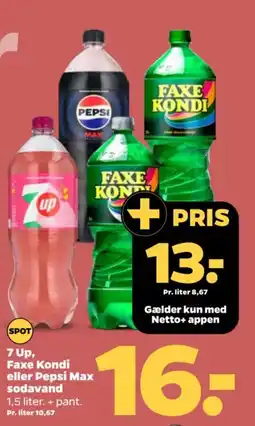 Netto 7 Up, Faxe Kondi eller Pepsi Max sodavand tilbud