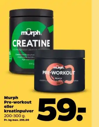 Netto Murph Pre-workout eller kreatinpulver tilbud