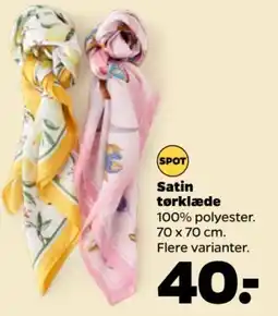 Netto Satin tørklæde tilbud