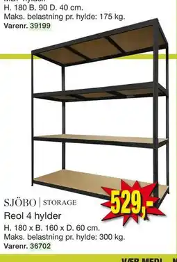 Harald Nyborg Reol 4 hylder tilbud