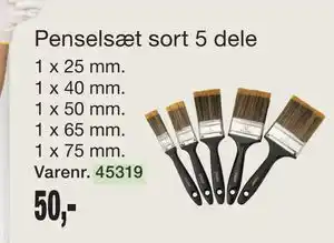 Harald Nyborg Penselsæt sort 5 dele tilbud