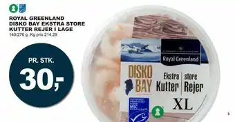 Let-Køb Royal greenland disko bay ekstra store kutter rejer i lage tilbud