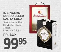 MENY Il Sincero / Santa Luna (3 L box) tilbud