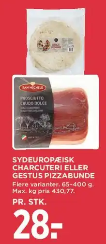 MENY Sydeuropæisk charcuterie / Gestus pizzabunde tilbud