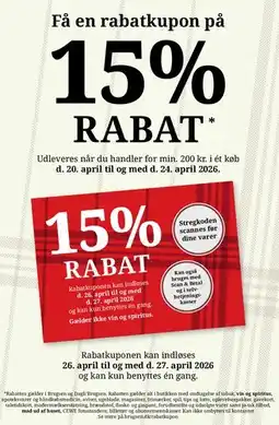 Dagli'Brugsen 15% RABAT tilbud