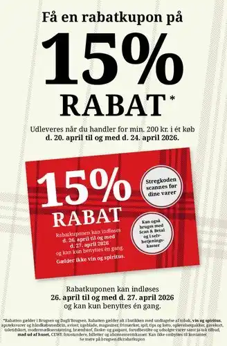 Dagli'Brugsen 15% RABAT tilbud