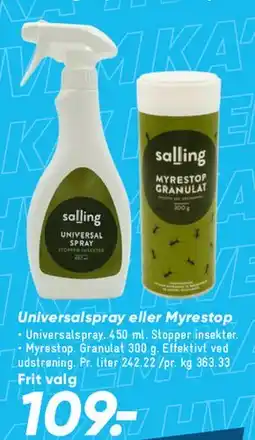 Bilka Universal spray eller Myrestop tilbud