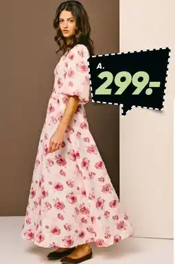 Bilka Kjole (rosa blomster, maxi) tilbud