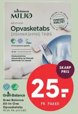 SPAR Grøn Balance Miljø All-in-one Opvasketabs tilbud