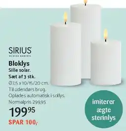Kop & Kande SIRIUS Bloklys (sæt af 3) tilbud