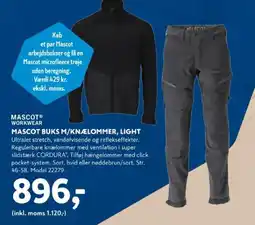 Davidsen Mascot buks m/knælommer, light tilbud
