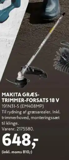 Davidsen Makita græs- trimmer-forsats 18 v tilbud