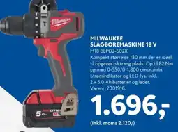 Davidsen Milwaukee slagboremaskine 18 v tilbud