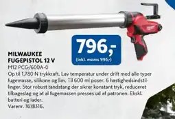 Davidsen Milwaukee fugepistol 12 v tilbud