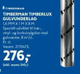Davidsen Timberman timberlux gulvunderlag tilbud