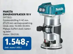 Davidsen Makita enhåndsfræser 18 v tilbud