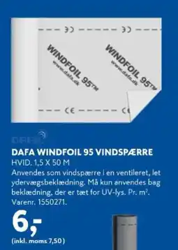 Davidsen Dafa windfoil 95 vindspærre tilbud