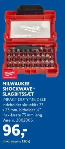 Davidsen Milwaukee shockwave™ slagbitssæt tilbud