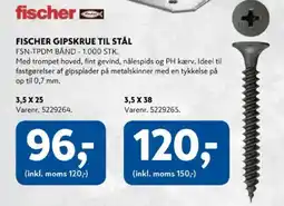 Davidsen Fischer gipskrue til stål tilbud