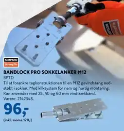 Davidsen Bandlock pro sokkelanker M12 tilbud