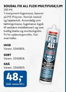 Davidsen Soudal fix all flexi multifuge/lim tilbud