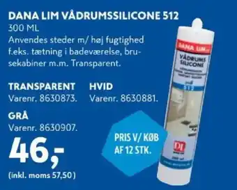 Davidsen Dana lim vådrumssilicone 512 tilbud