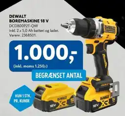 Davidsen DEWALT Boremaskine 18 v tilbud