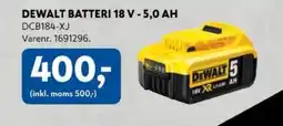 Davidsen DEWALT Batteri 18 v - 5,0 ah tilbud