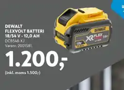 Davidsen DEWALT Flexvolt batteri 18/54 v - 12,0 ah tilbud