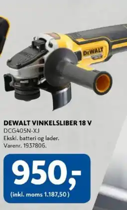 Davidsen DEWALT Vinkelsliber 18 v tilbud